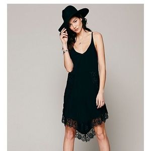 Free People black lace slip dress S